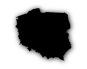 Image showing Map of Poland with shadow