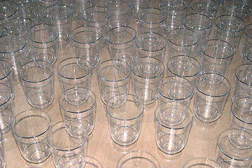 Image showing Plastic glasses texture on table