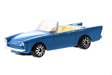 Image showing blue metal toy car 