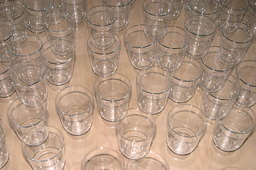 Image showing Plastic glasses texture on table