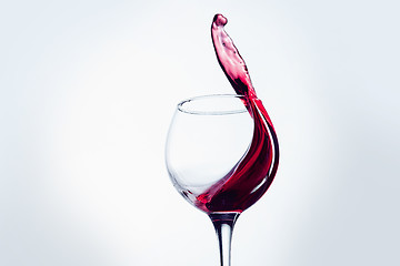 Image showing The one wine glass against white