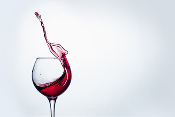 Image showing The one wine glass against white