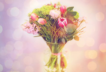 Image showing bunch of pink flowers in vase