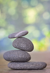 Image showing pile of pebble stones isolated 