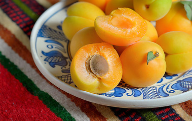 Image showing Ripe apricots fruits