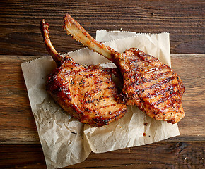 Image showing freshly grilled steaks