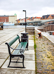Image showing wooden bench in Copenhagen, Denmark
