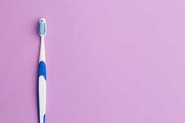 Image showing Toothbrush on empty pink background