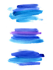 Image showing Set of abstract blue watercolor stextures 