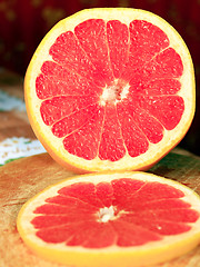 Image showing grapefruit red cut by piece