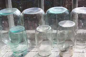 Image showing jars empty and transparent