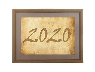 Image showing Old frame with brown paper - 2020