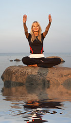 Image showing meditation at the seashore