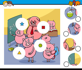 Image showing match pieces game with pigs