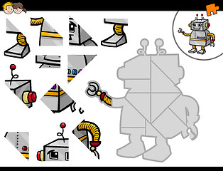 Image showing jigsaw puzzle activity with robot