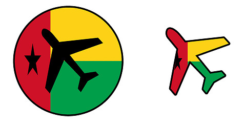 Image showing Nation flag - Airplane isolated - Guinea-Bissau