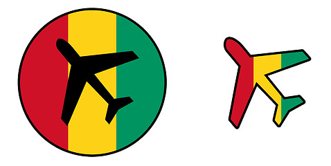 Image showing Nation flag - Airplane isolated - Guinea