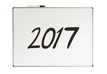 Image showing 2017, message on whiteboard