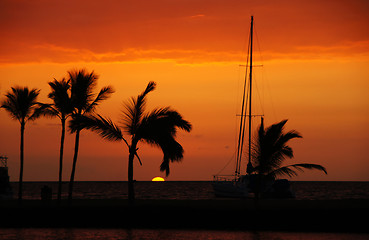 Image showing Hawaii, USA, Sunset