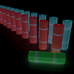 Image showing karemats. 3D illustration. Anaglyph. View with red/cyan glasses 