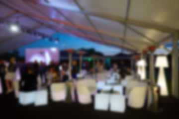 Image showing Abstract blurred people in press conference event, business concept.