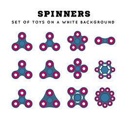 Image showing Spinners, set of toys on a white background.