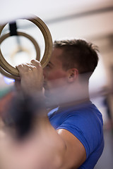 Image showing man doing dipping exercise