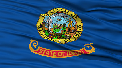 Image showing Closeup Idaho Flag, USA state