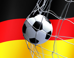Image showing soccer ball on German flag background