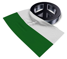 Image showing peace symbol and flag of saxony - 3d rendering