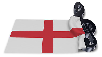 Image showing clef symbol and english flag - 3d rendering