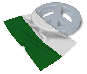 Image showing peace symbol and flag of saxony - 3d rendering