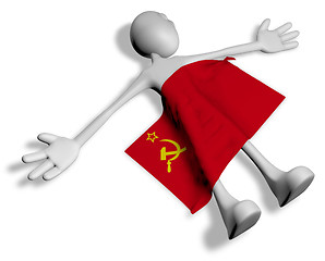 Image showing dead cartoon guy and flag of the soviet union - 3d illustration