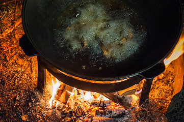 Image showing Cooking over a campfire