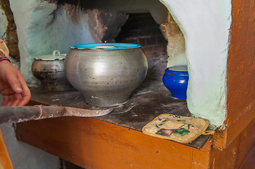 Image showing cooking meals in a Russian stove