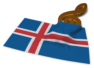 Image showing clef and flag of iceland - 3d rendering