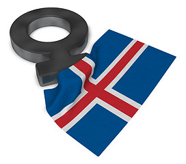 Image showing female symbol and flag of iceland - 3d rendering