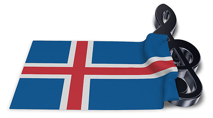 Image showing clef and flag of iceland - 3d rendering