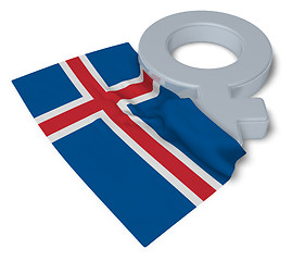 Image showing female symbol and flag of iceland - 3d rendering