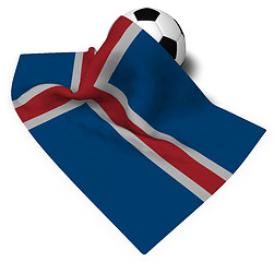 Image showing soccer ball and flag of iceland - 3d rendering