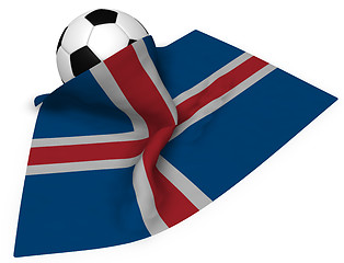 Image showing soccer ball and flag of iceland - 3d rendering