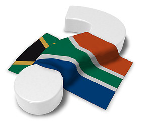 Image showing question mark and flag of south africa - 3d rendering