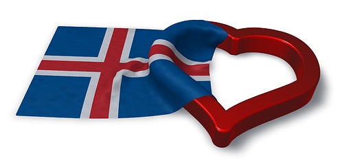 Image showing icelandic flag and heart symbol - 3d rendering