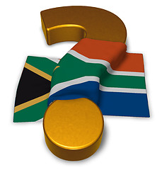 Image showing question mark and flag of south africa - 3d rendering