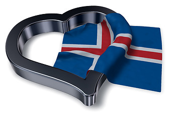 Image showing icelandic flag and heart symbol - 3d rendering