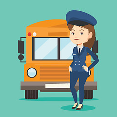 Image showing School bus driver vector illustration.