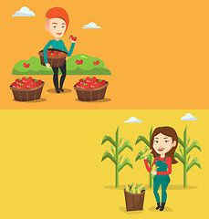 Image showing Two agricultural banners with space for text.