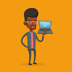 Image showing Man shopping online vector illustration.