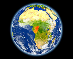 Image showing Congo in red from space