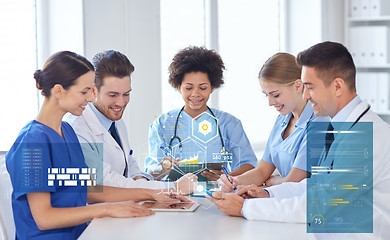 Image showing group of happy doctors meeting at hospital office